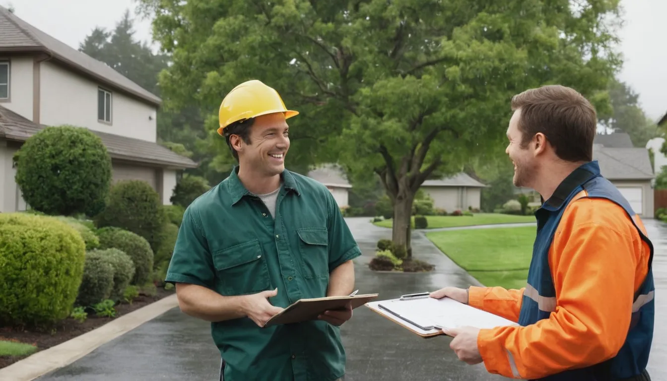 A tree removal provider planning a job with a homeowner in the Murrysville area